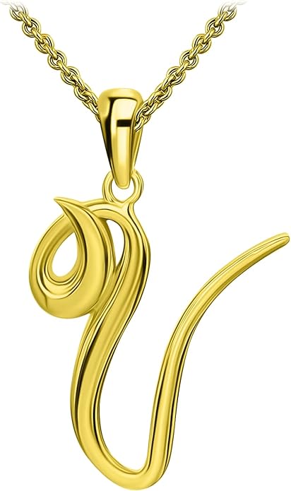 SEA OF ICE Letter Initial Necklace, Alphabet Letter Pendant Necklace, Sterling Silver, Gold, Rose Gold Necklace for Women, Elegant Initial Necklaces, Personalized Custom Women's Necklaces