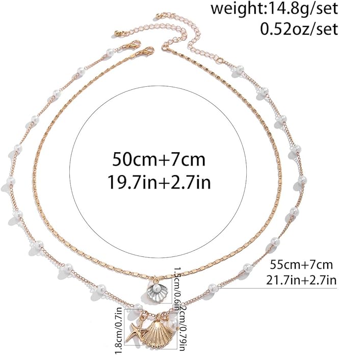 Choistily Charm Necklace Dainty Gold Western Outfit Beach Jewelry for Women Trendy Cowgirl Accessories for Women Gold Bow Sea Shell Pendant Necklace Preppy Stuff Summer Jewelry 2025