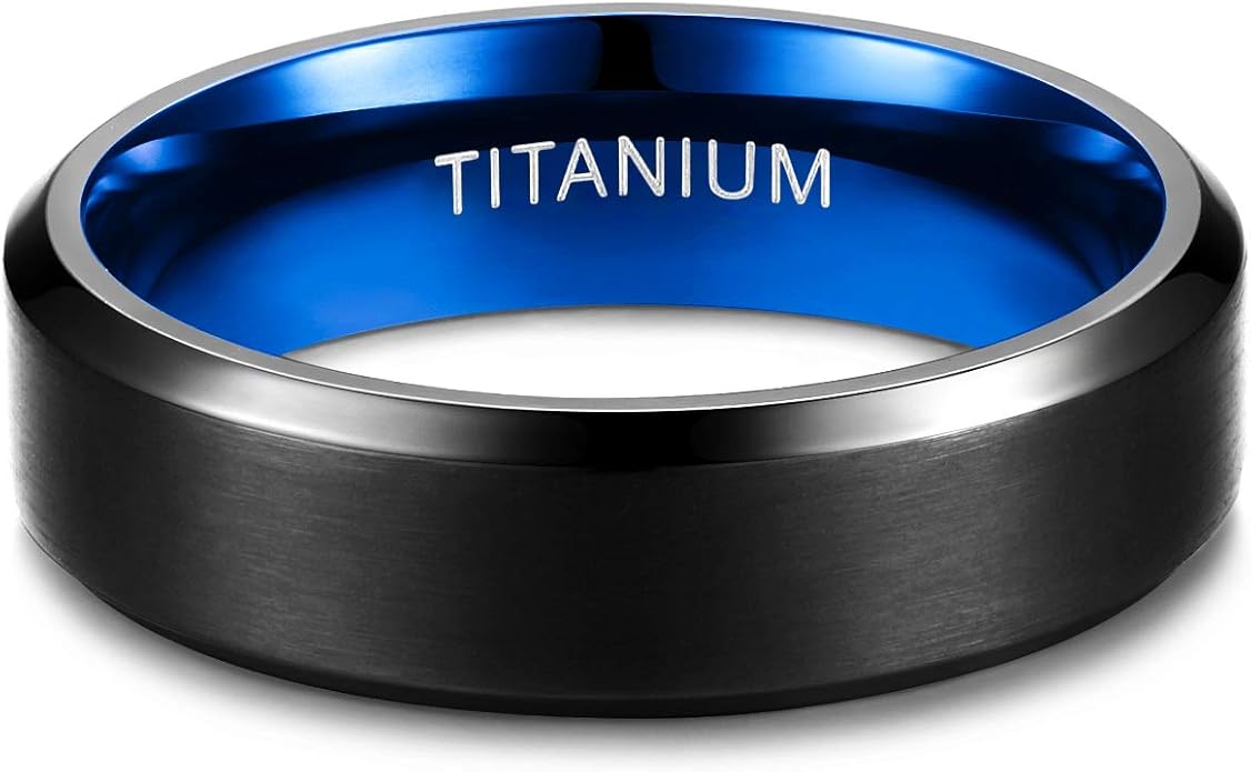 TIGRADE Titanium Rings 4MM 6MM 8MM 10MM Wedding Band in Comfort Fit Matte for Men Women Size 3-15