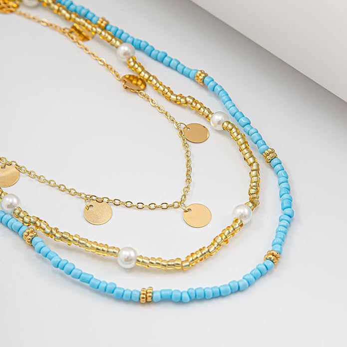 JFORYOU Waist Chain for Women Layered Belly Chain for The Waist Adjustable Waterproof Sexy Bikini Satellite Beads Chain Summer Non Tarnish Body Chain Jewelry for Women