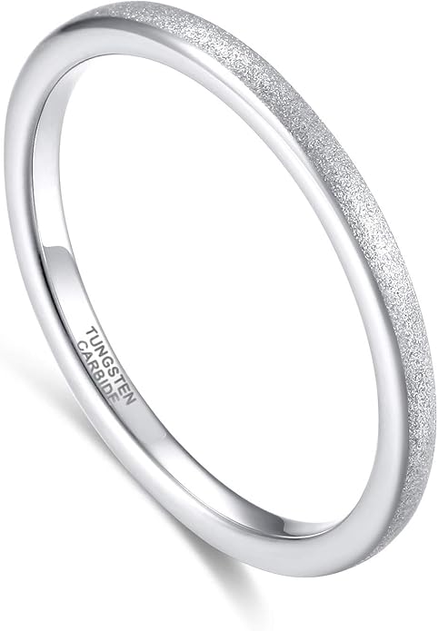 Greenpod 2mm 4mm 6mm Tungsten Wedding Bands Ring for Women Men Rose Gold/Silver/Gold/Black Polished Slim Engagement Promise Rings Comfort Fit Size 4-13