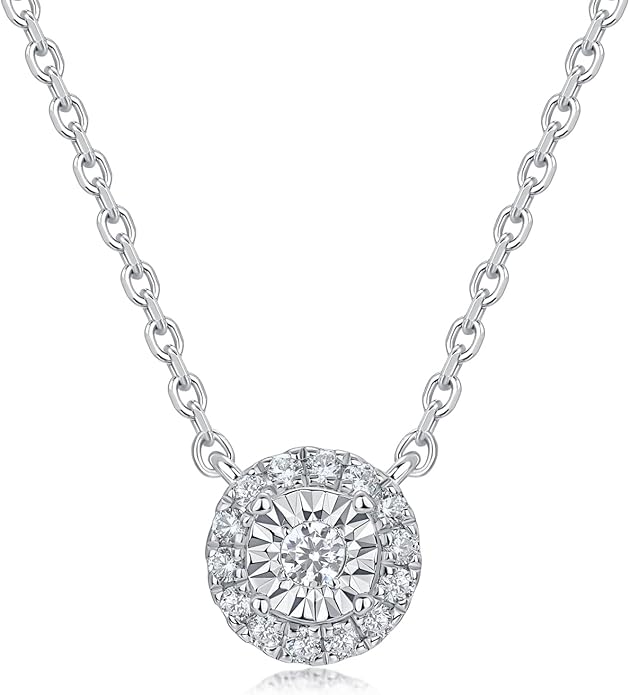 Sterling Silver Heart Cut Lab Grown Diamond Halo Pendant Necklace, Chain Included,ideal gift for anniversaries, birthdays, or any milestone celebration.