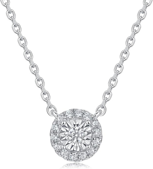 Sterling Silver Heart Cut Lab Grown Diamond Halo Pendant Necklace, Chain Included,ideal gift for anniversaries, birthdays, or any milestone celebration.