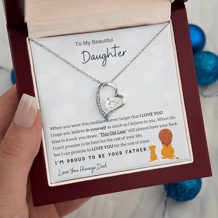 Jewelry Father Daughter Necklace - Forever Love, Proud to Be Your Father - Christmas Birthday Gift From Dad