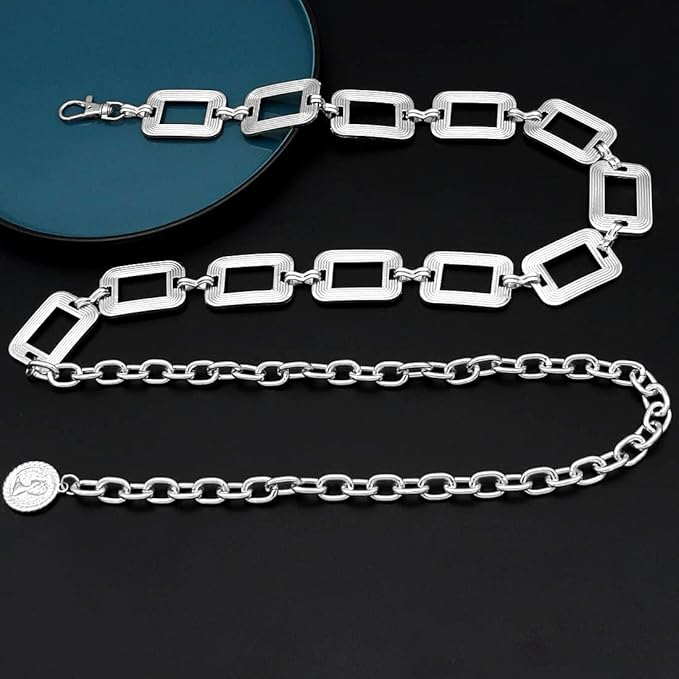 Women's Chain Belt Metal Waist Belt Chunky Belly Link Belt