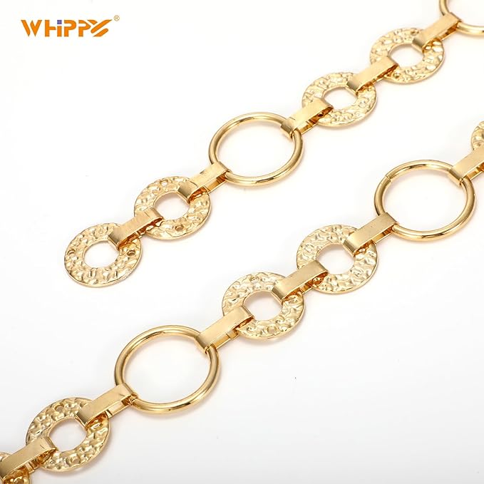 WHIPPY Metal Waist Chain Belt Women Adjustable Body Link Belts Ladies Fashion Chain for Jeans Dress