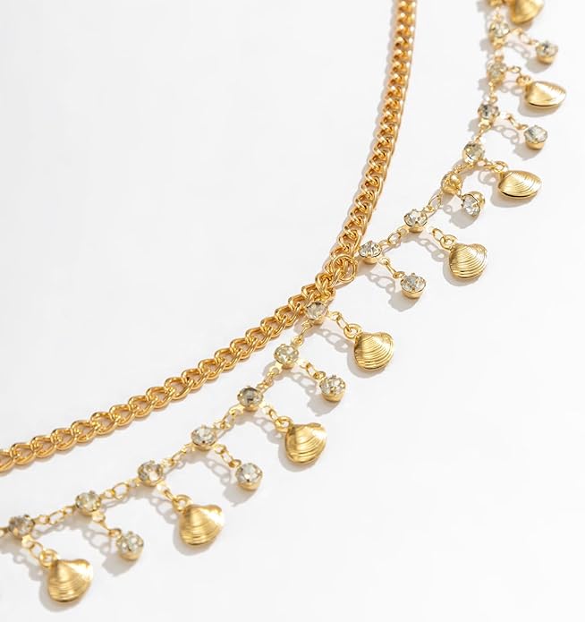 JFORYOU Waist Chain for Women Layered Belly Chain for The Waist Adjustable Waterproof Sexy Bikini Satellite Beads Chain Summer Non Tarnish Body Chain Jewelry for Women