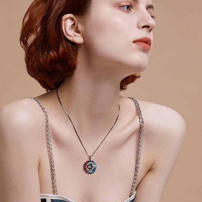 TOUPOP Birthstone Necklace 925 Sterling Silver Moon and Star Pendant with Blue Crystal Celtic Moon Jewelry Birthday Christmas Gifts for Women Mom Wife Her Daughter