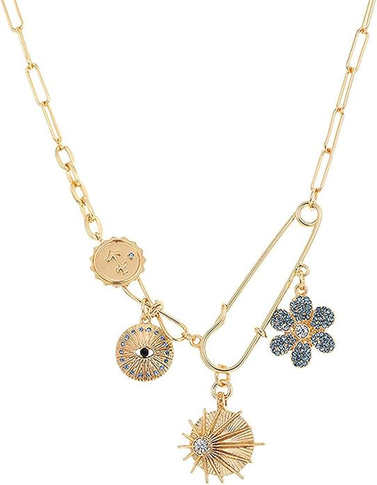 Choistily Charm Necklace Dainty Gold Western Outfit Beach Jewelry for Women Trendy Cowgirl Accessories for Women Gold Bow Sea Shell Pendant Necklace Preppy Stuff Summer Jewelry 2025