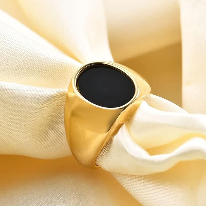 Stainless Steel Round Shape Classical Simple Plain Wedding Engagement Statement Pinky Band Signet Rings for Men Women Size 4-15