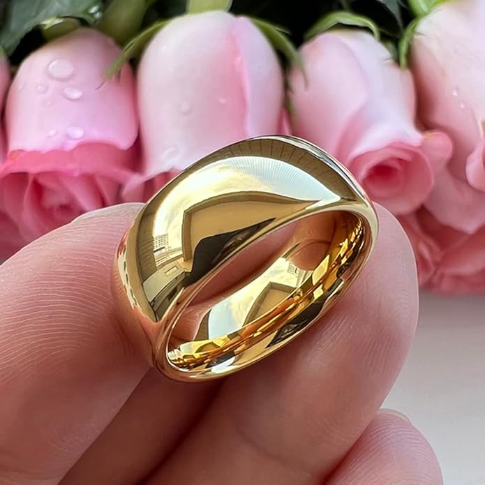 4mm 6mm 8mm 10mm Silver/Gold/White Tungsten Rings for Men Women Couple Fashion Jewelry Anniversary Engagement Wedding Bands Domed Polished I Love You Engraved Comfort Fit