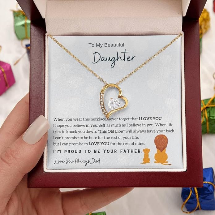 Jewelry Father Daughter Necklace - Forever Love, Proud to Be Your Father - Christmas Birthday Gift From Dad