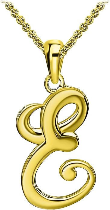 SEA OF ICE Letter Initial Necklace, Alphabet Letter Pendant Necklace, Sterling Silver, Gold, Rose Gold Necklace for Women, Elegant Initial Necklaces, Personalized Custom Women's Necklaces