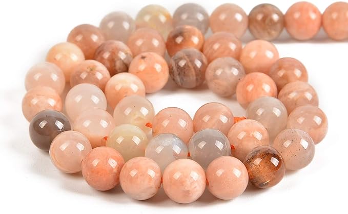36pcs 10mm Natural Mixedcolor Sunstone Gemstone Round Spacer Loose Stone Beads for Jewelry Making 15.5" 1 Strand (Mixedcolor Sunstone, 10mm 36Beads)