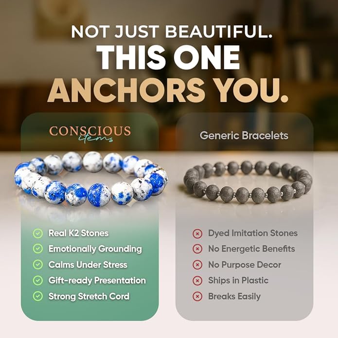Conscious Items Spiritual Bracelets for Women & Men, Healing Crystal Bracelet with Natural Stones for Meditation, Chakra Alignment & Inner Transformation