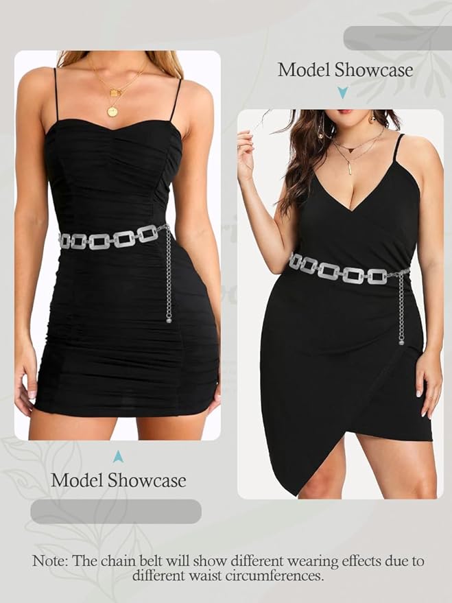 FIORETTO Chain Belts for Women Fashion Metal Waist Chain Chunky Belts for Dresses Jeans