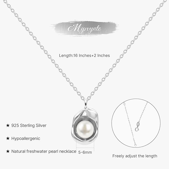 Pearl Necklaces for Women,Charm Choker Necklaces with Natural Freshwater Cultured Pearls,Dainty Pendants Necklaces Daily Wear or Fashion Gift for Women