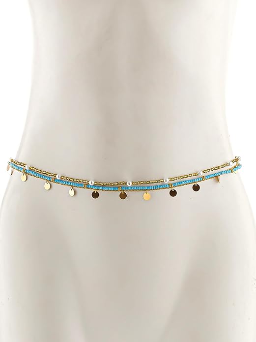 Longita Silver Gold Waist Chain Belly Chain for Women Body Chain Stomach Chains Stacked Waist Jewelry Stackable