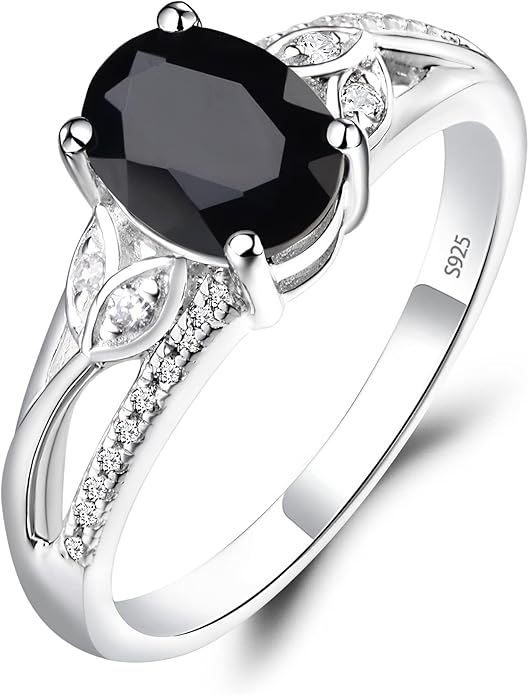 925 Sterling Silver Oval Shaped 8X6 MM Gemstone Ring Leaf Engagement Ring for Women Jewelry