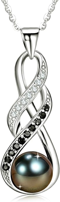 Birthday Gifts for Women Wife Her Grandma Mom on Christmas Day Mothers Day Valentinees Wedding Gifts Anniversary Tahitian Black Pearl Necklace