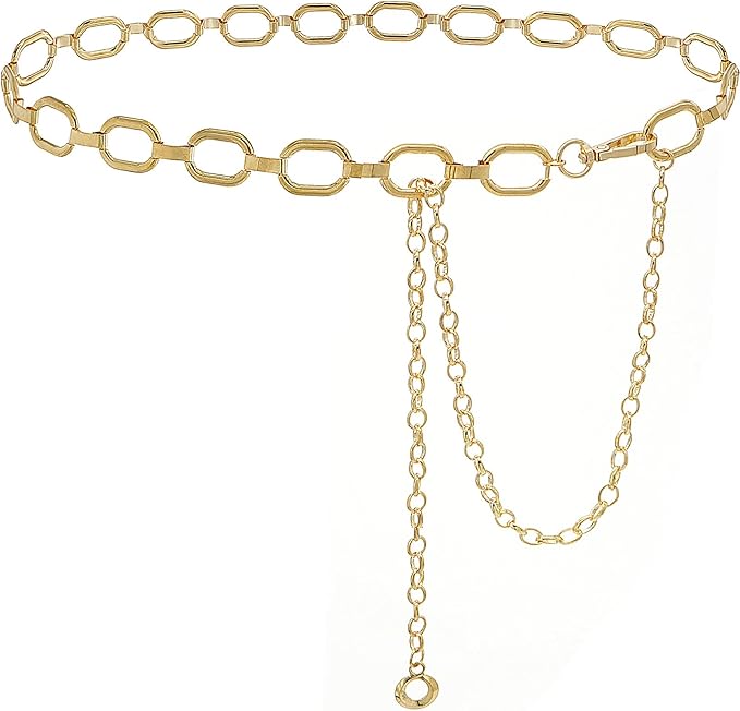 Women's Chain Belt Metal Waist Belt Chunky Belly Link Belt