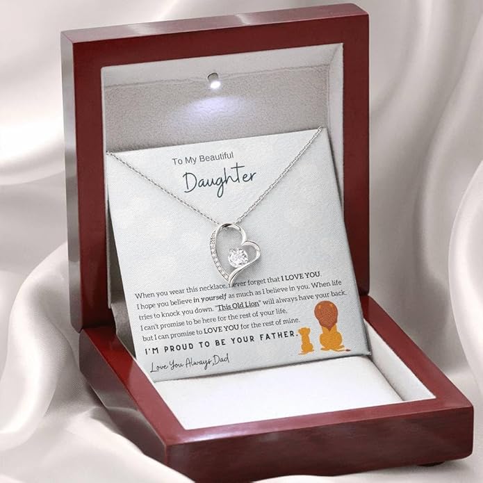 Jewelry Father Daughter Necklace - Forever Love, Proud to Be Your Father - Christmas Birthday Gift From Dad