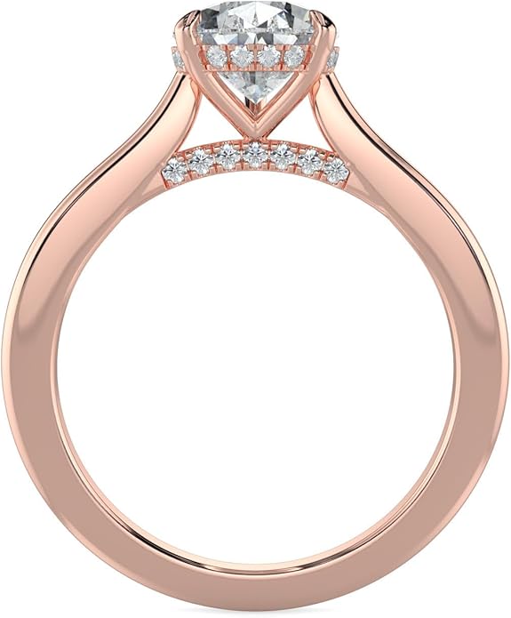 14K and 18K White Yellow and Rose Gold Lab Grown Diamond Solitaire Engagement Ring for Women, 4 Prong Rings for Wedding and Valentine Gift 1 to 2 Carat TW (Color E-F, Clarity VVS-VS)