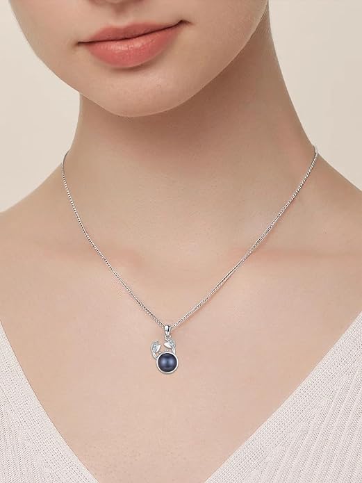 Gifts for Women Wife Mom-Tahitian Black Pearl Necklace-Wedding Birthday Anniversary Ocean Jewelry for Girlfriend Her-Mothers Day Gifts for Mom Valentines Day Christmas