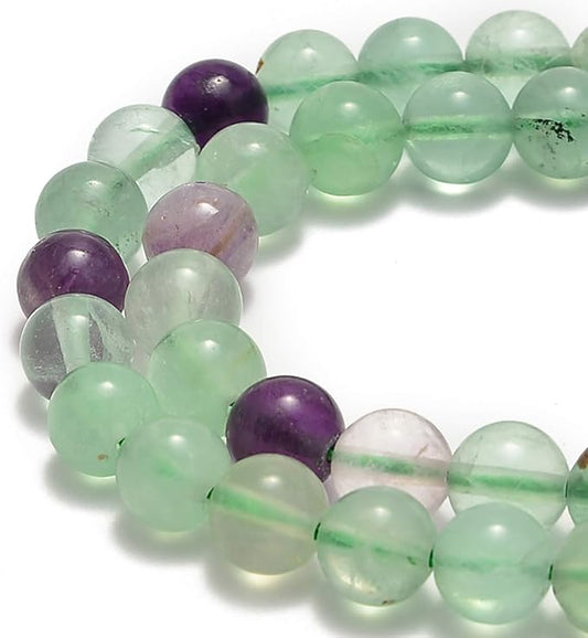 60pcs 6mm Natural Rainbow Fluorite Gemstone Round Spacer Loose Stone Beads for Jewelry Making 15.5" 1 Strand (Rainbow Fluorite, 6mm 60 Beads)