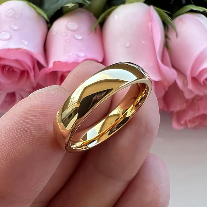 4mm 6mm 8mm 10mm Silver/Gold/White Tungsten Rings for Men Women Couple Fashion Jewelry Anniversary Engagement Wedding Bands Domed Polished I Love You Engraved Comfort Fit