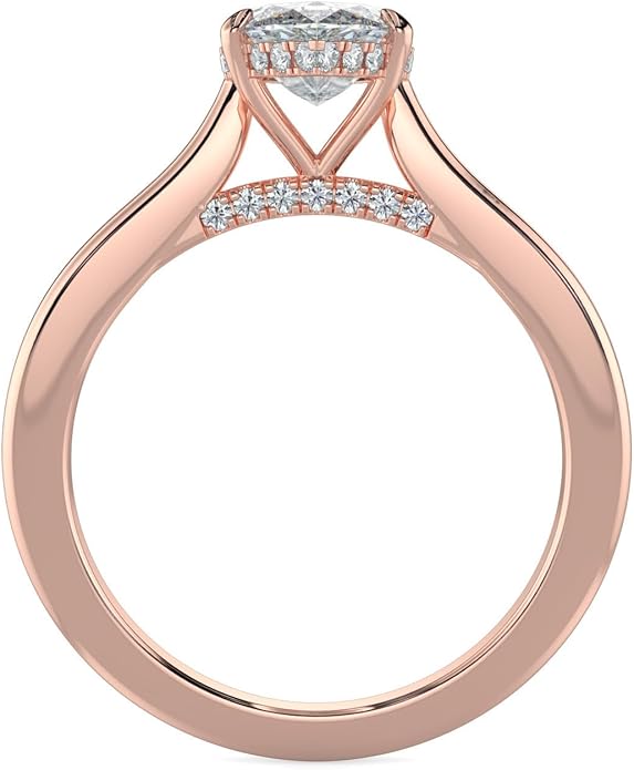14K and 18K White Yellow and Rose Gold Lab Grown Diamond Solitaire Engagement Ring for Women, 4 Prong Rings for Wedding and Valentine Gift 1 to 2 Carat TW (Color E-F, Clarity VVS-VS)