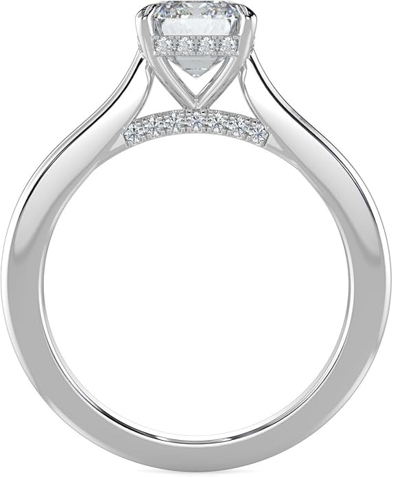 14K and 18K White Yellow and Rose Gold Lab Grown Diamond Solitaire Engagement Ring for Women, 4 Prong Rings for Wedding and Valentine Gift 1 to 2 Carat TW (Color E-F, Clarity VVS-VS)