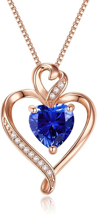 Heart Necklaces for Women 925 Sterling Silver Pendant Necklace Rose Gold Plated White Gold/14K Gold Plated Love Necklace for Her Girlfriend Wife Valentines Day Birthday Women Jewelry 18"+2"