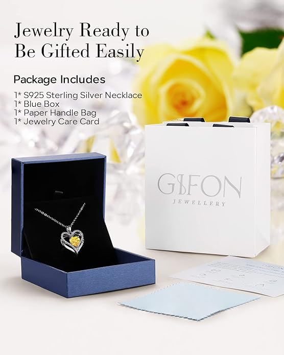 S925 Sterling Silver Necklace for Women, Wife Jewelry Rose Gold, Mom Birthday Valentines Mothers Day Gifts, Girlfriend Necklaces, Daughter Heart Jewel, Anniversary for Her