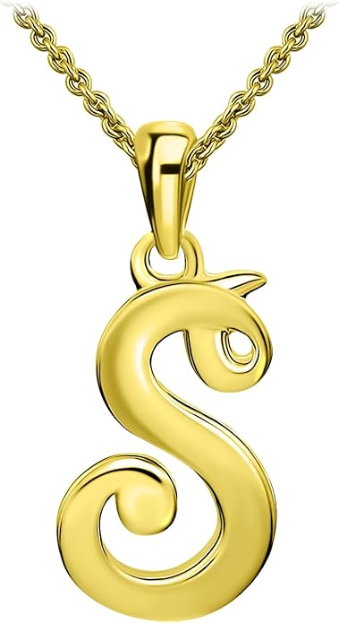 SEA OF ICE Letter Initial Necklace, Alphabet Letter Pendant Necklace, Sterling Silver, Gold, Rose Gold Necklace for Women, Elegant Initial Necklaces, Personalized Custom Women's Necklaces