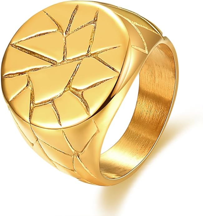 Stainless Steel Round Shape Classical Simple Plain Wedding Engagement Statement Pinky Band Signet Rings for Men Women Size 4-15