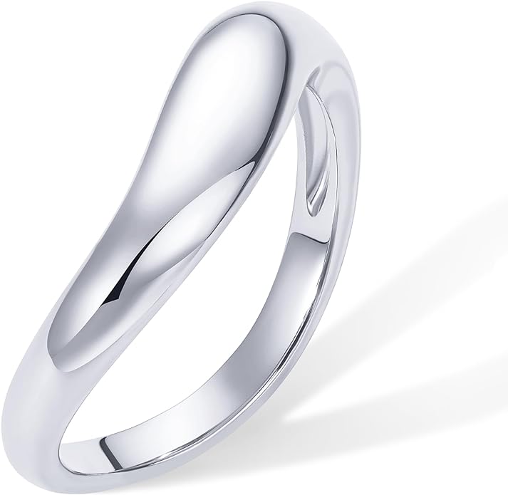 PAVOI 14K Gold Plated Wavy Stackable Ring for Women | Twisted Wave Band | Delicate Eternity Rings