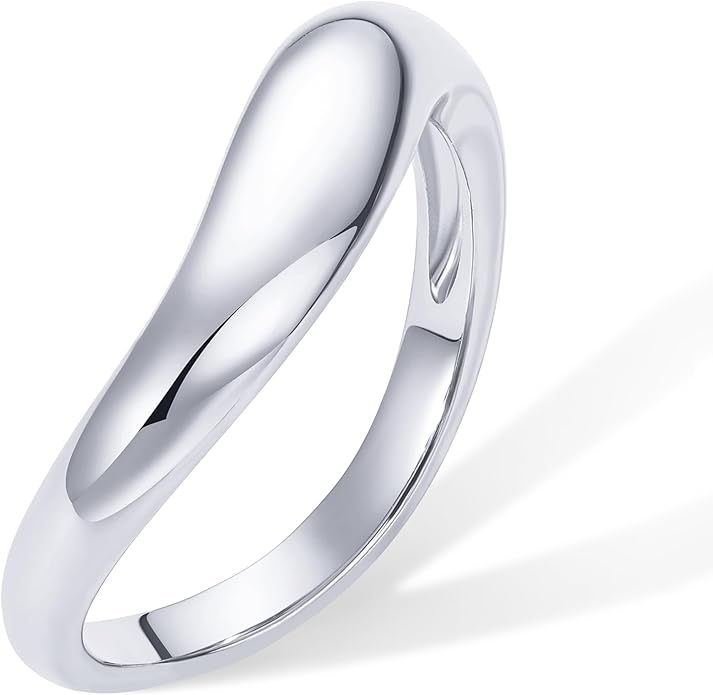 PAVOI 14K Gold Plated Wavy Stackable Ring for Women | Twisted Wave Band | Delicate Eternity Rings