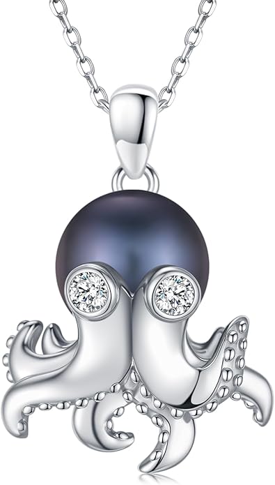 Gifts for Women Wife Mom-Tahitian Black Pearl Necklace-Wedding Birthday Anniversary Ocean Jewelry for Girlfriend Her-Mothers Day Gifts for Mom Valentines Day Christmas