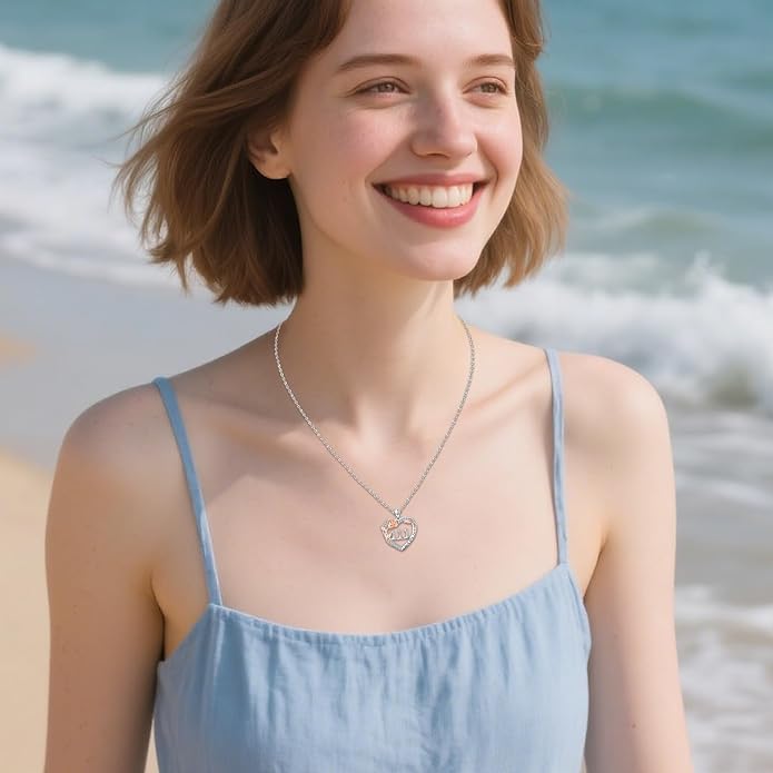 Number Necklace for Women 925 Sterling Silver Rose Angel Numbers Necklace Jewelry Birthday Gift for Grandma Mother