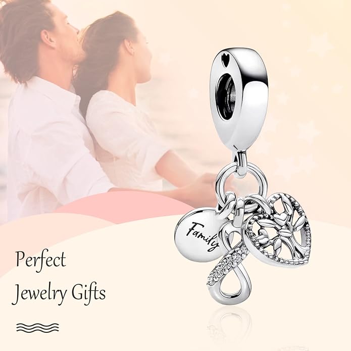 Annmors Charms for Bracelets Family Animal Safety Chains Nature Dangle for Women Bracelets & Necklace Pendant