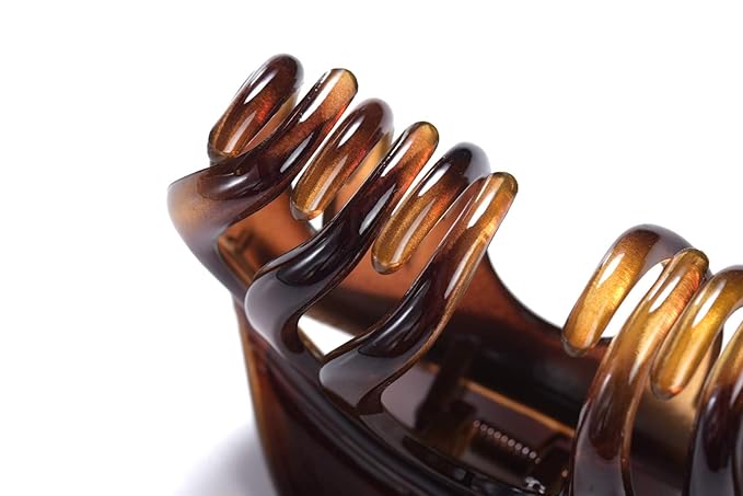 Youxuan 4 Inch Hair Claw for Women, Pretty Clip, Grip for Thick Hair, Coffee