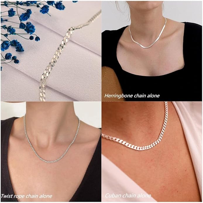 ASCOMY Layered Necklaces for Women Dainty Gold Necklace 14K Gold Plated Herringbone Necklace for Women Pearl Cross Necklace Paperclip Cuban Figaro Rope Satellite Chain Gold Choker Trendy Jewelry Gift