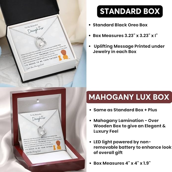 Jewelry Father Daughter Necklace - Forever Love, Proud to Be Your Father - Christmas Birthday Gift From Dad