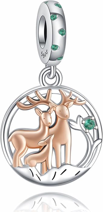 Annmors Charms for Bracelets Family Animal Safety Chains Nature Dangle for Women Bracelets & Necklace Pendant