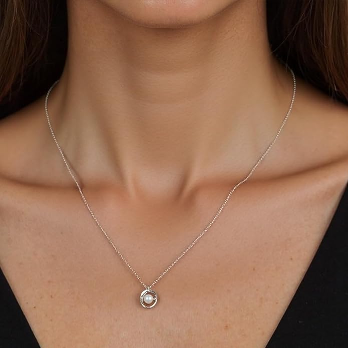 Pearl Necklaces for Women,Charm Choker Necklaces with Natural Freshwater Cultured Pearls,Dainty Pendants Necklaces Daily Wear or Fashion Gift for Women