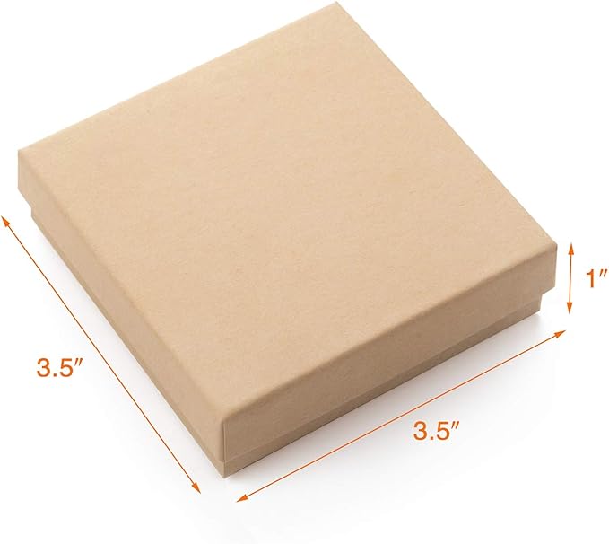 GEFTOL Jewelry Gift Boxes 40 Pack 3.5x3.5x1 Inch Cardboard Jewelry Boxes,Small Gift Boxes for Jewelry Earrings Necklaces Handmade Bangles Bracelets(Brown)