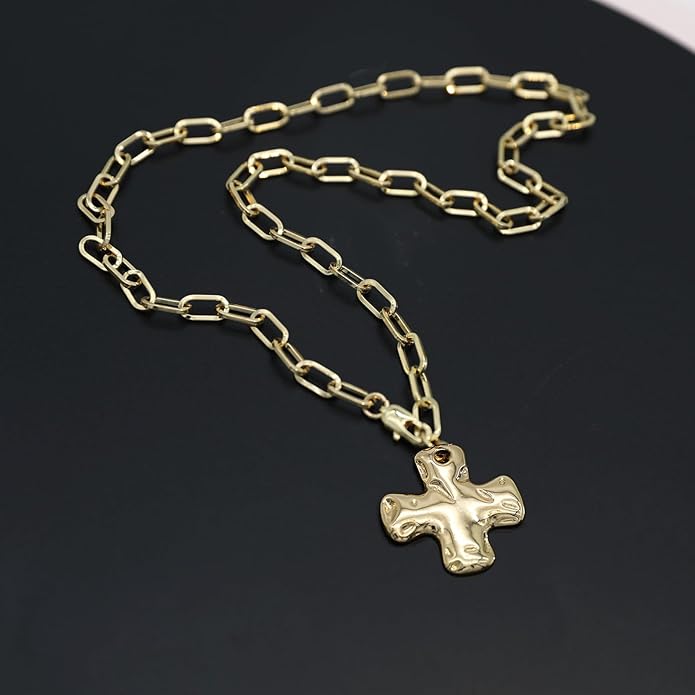 Chunky Retro Heart Necklace for Women Antique Layer Beach Ocean Moon Stars Western Boho Charm Necklaces Retro Link Chain Jewelry