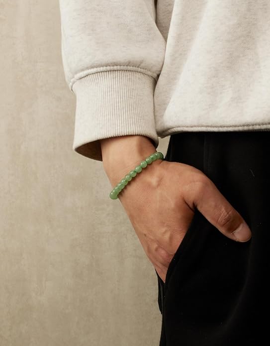 Handmade Natural Stone Beaded Stretch Bracelets,Healing Crystals Protection Bracelet,Spiritual Jewelry Gifts for Women & Men,Replacement Beads Included