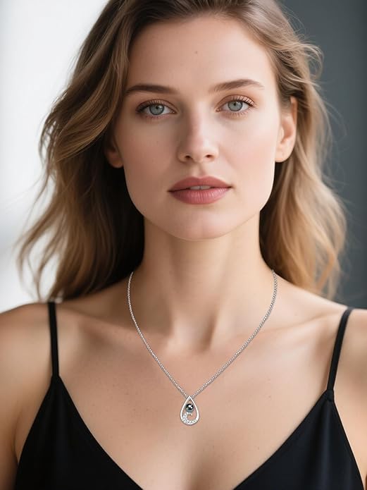 Gifts for Women Wife Mom-Tahitian Black Pearl Necklace-Wedding Birthday Anniversary Ocean Jewelry for Girlfriend Her-Mothers Day Gifts for Mom Valentines Day Christmas